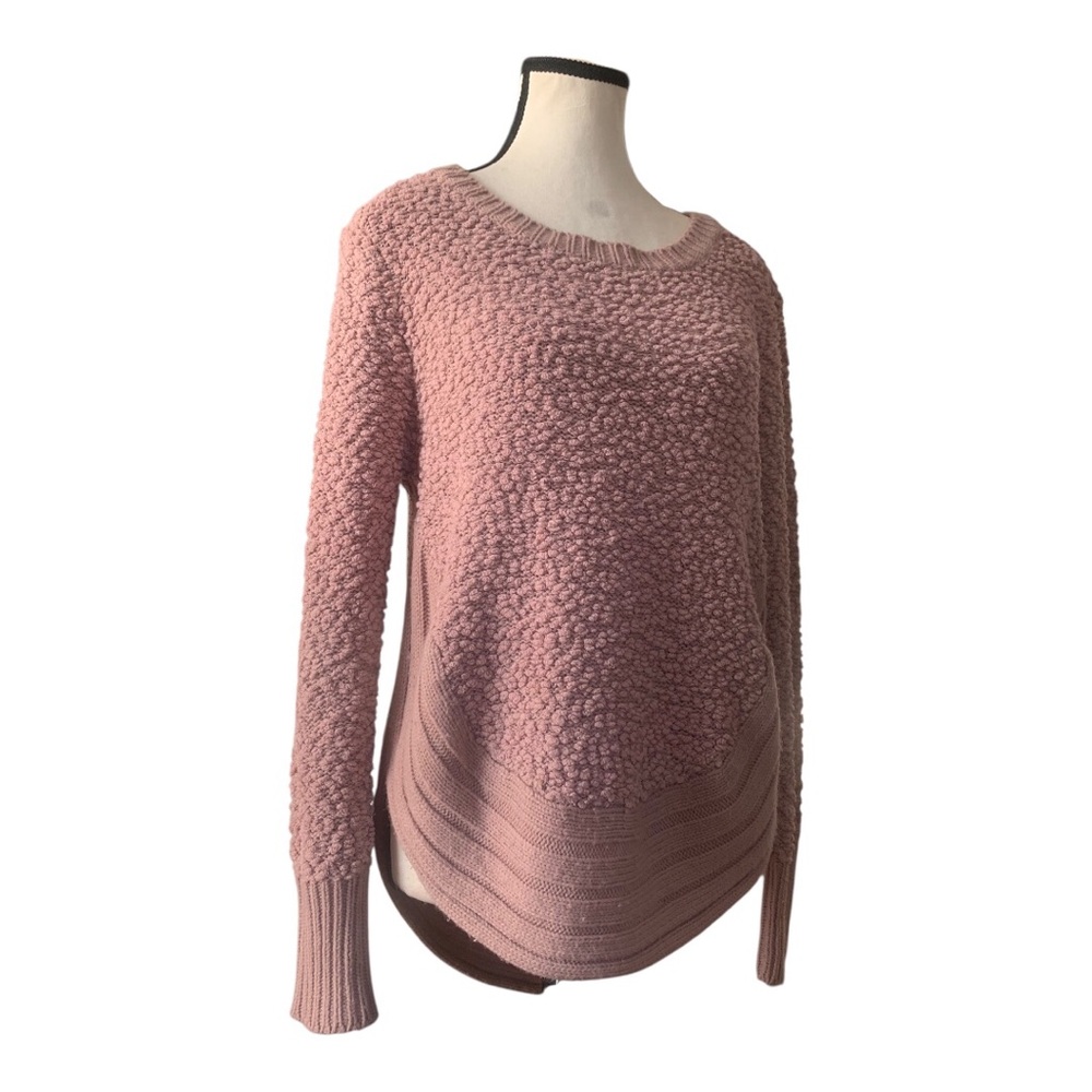 Miracle Dusty Rose Textured Crewneck Sweater
